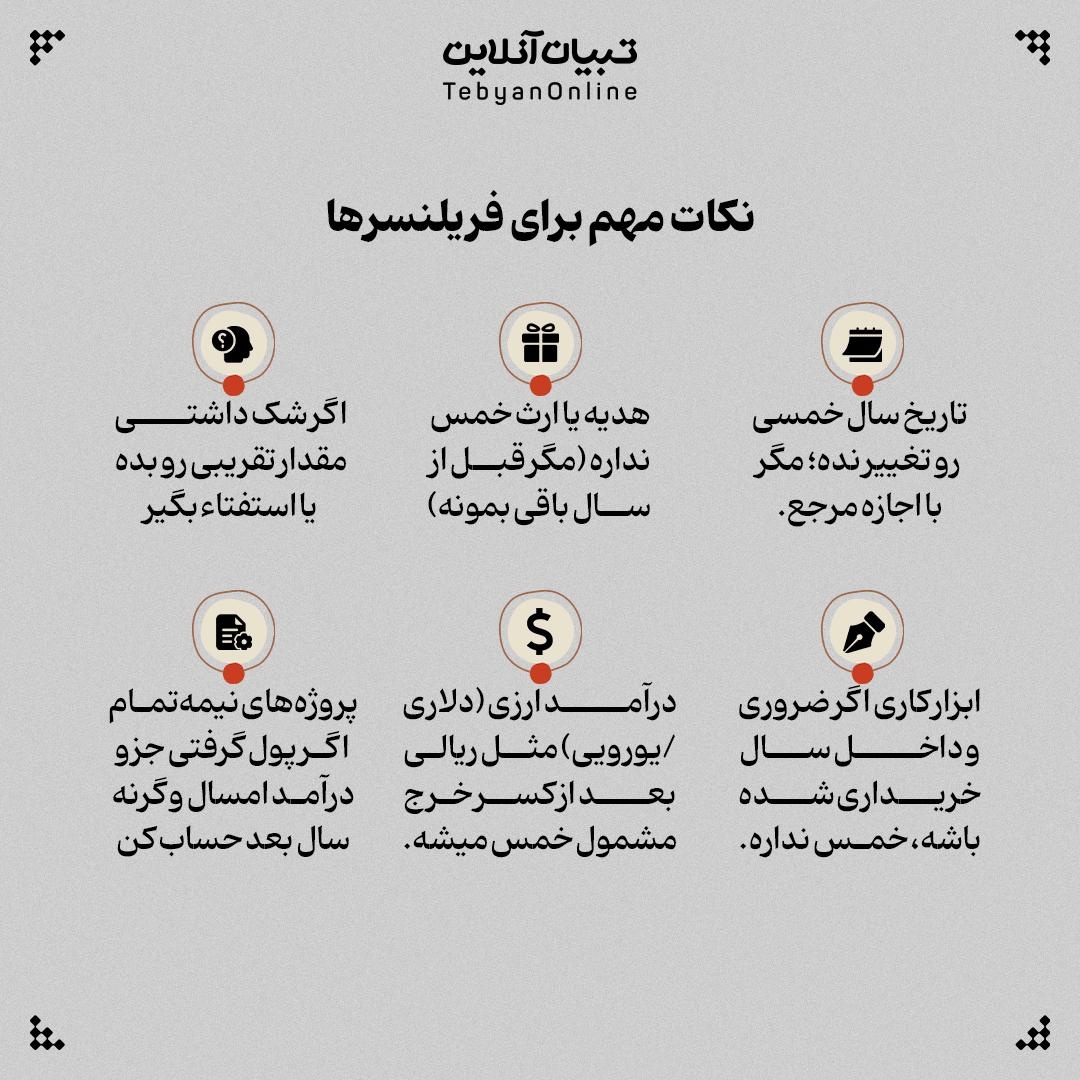 خمس درآمد فریلنسری چطور حساب میشود؟