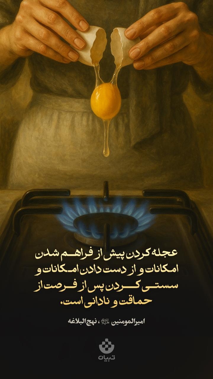 عجله کردن پیش از فراهم شدن امکانات حماقت و نادانی است