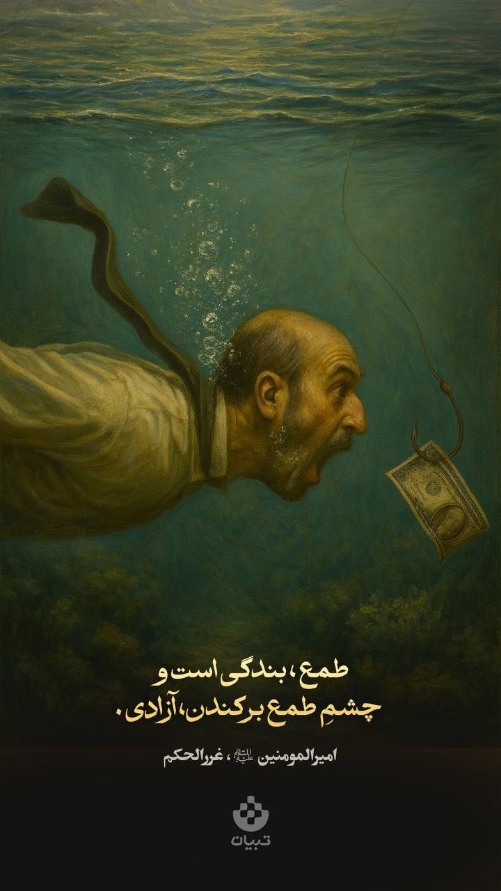 طمع ، بندگی است و چشمِ طمع برکندن، آزادی