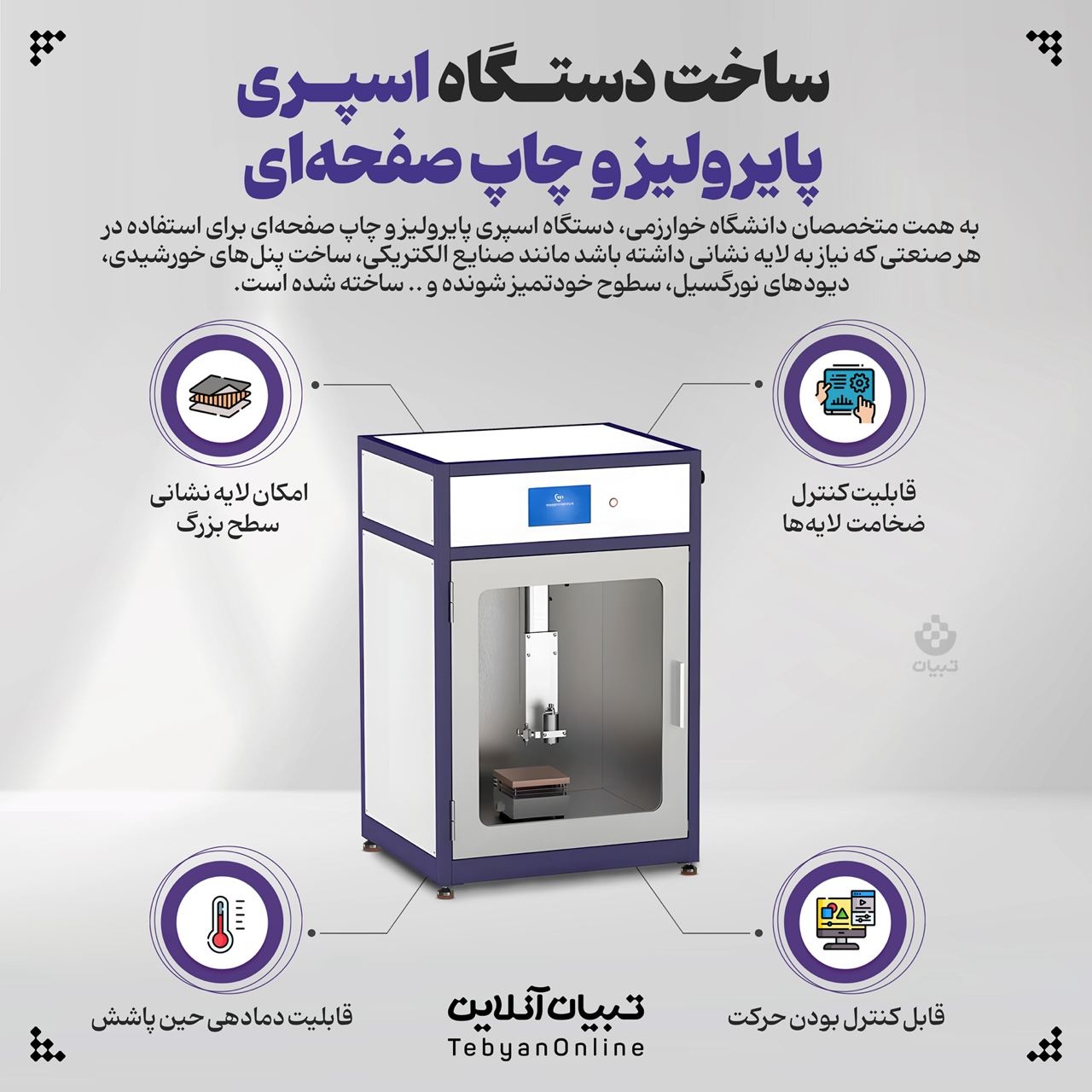 ساخت دستگاه اسپری پایرولیز و چاپ صفحه‌ای