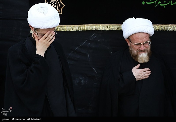 دسته عزاداری شهادت امام حسن عسکری علیه السلام با حضور آیت الله وحید خراسانی