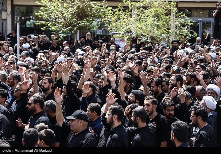 دسته عزاداری شهادت امام حسن عسکری علیه السلام با حضور آیت الله وحید خراسانی