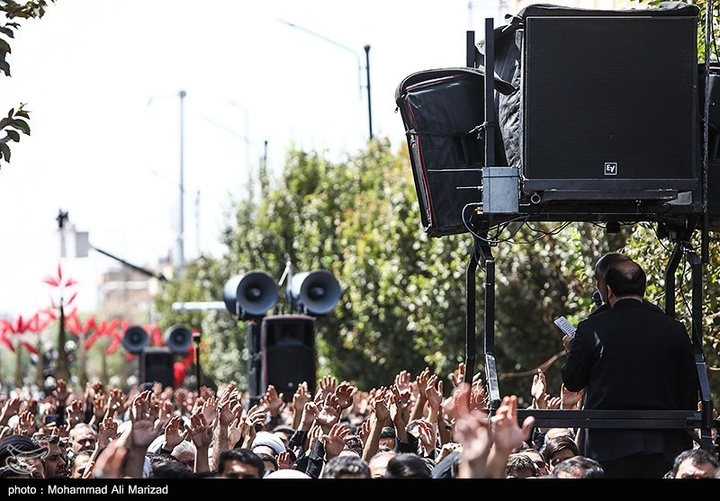 دسته عزاداری شهادت امام حسن عسکری علیه السلام با حضور آیت الله وحید خراسانی