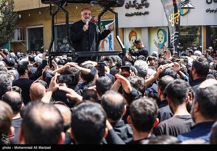 دسته عزاداری شهادت امام حسن عسکری علیه السلام با حضور آیت الله وحید خراسانی