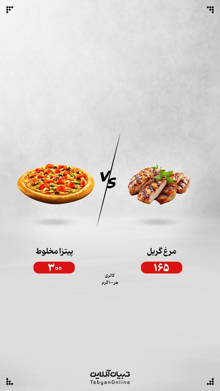 مرغ گریل‌شده یا پیتزا، کدام انتخاب درست‌تری است؟