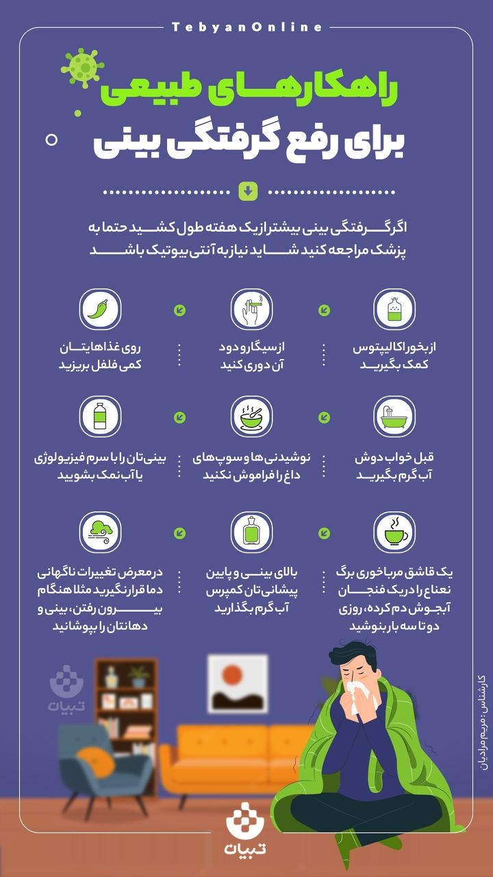 راهکارهای طبیعی برای رفع گرفتگی بینی