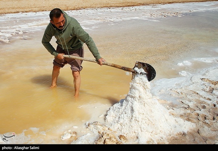 برداشت سنتی نمک در خراسان شمالی