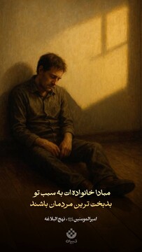 مبادا خانواده‌ات به سبب تو، بدبخت‌ترین مردمان باشند