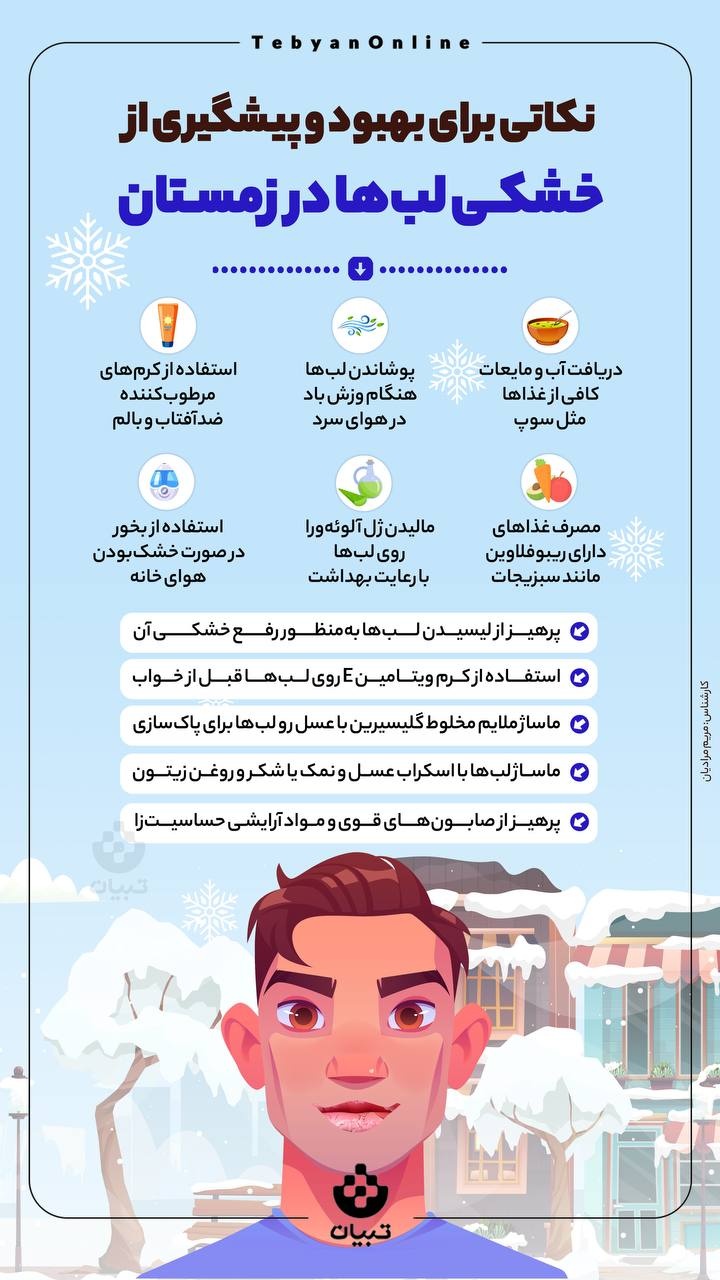 چطور از خشکی لب در زمستان رها شویم؟