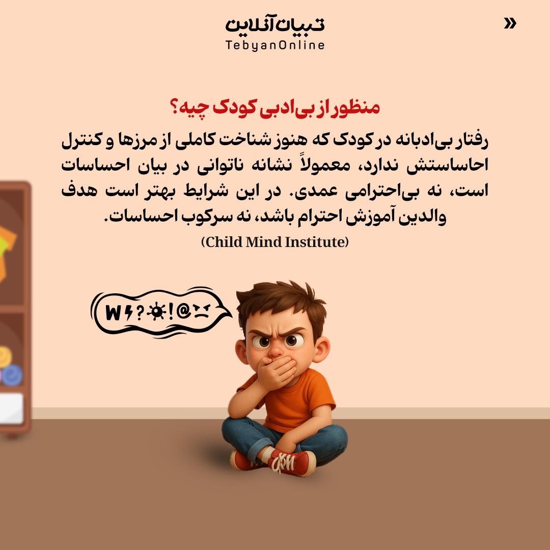 با بی‌ادبی کودک، محترمانه برخورد کن!