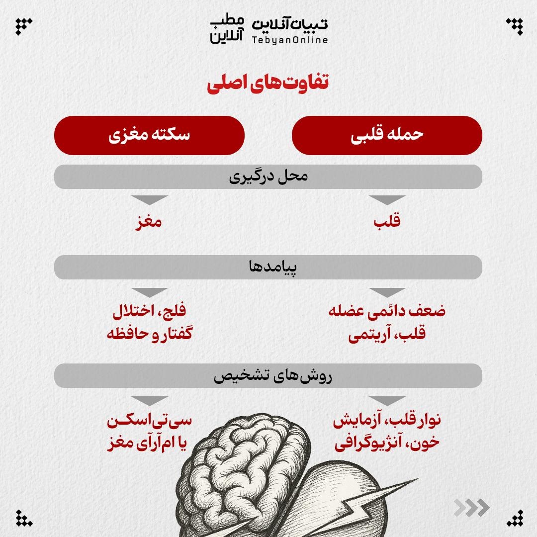 تفاوت سکته مغزی و حمله قلبی را بشناسید