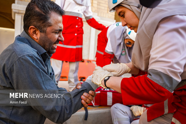 مانور امداد و نجات در حرم شاهچراغ علیه السلام