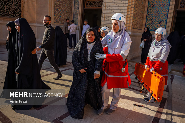 مانور امداد و نجات در حرم شاهچراغ علیه السلام