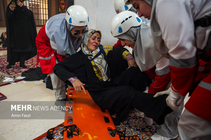 مانور امداد و نجات در حرم شاهچراغ علیه السلام