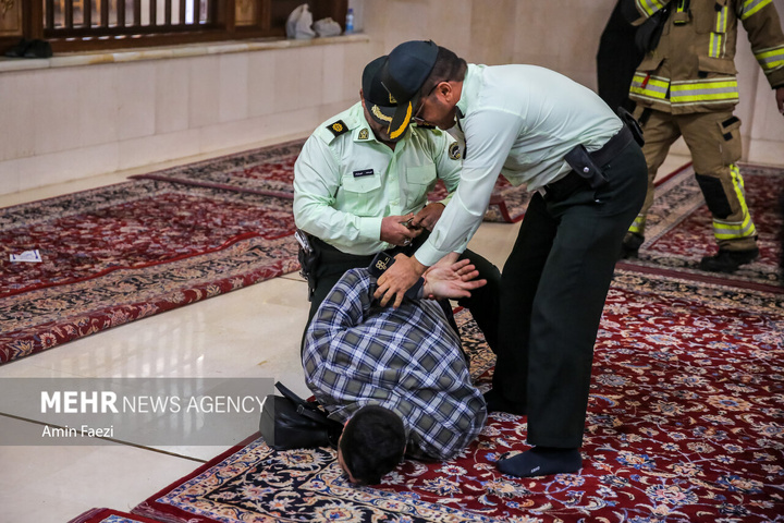 مانور امداد و نجات در حرم شاهچراغ علیه السلام