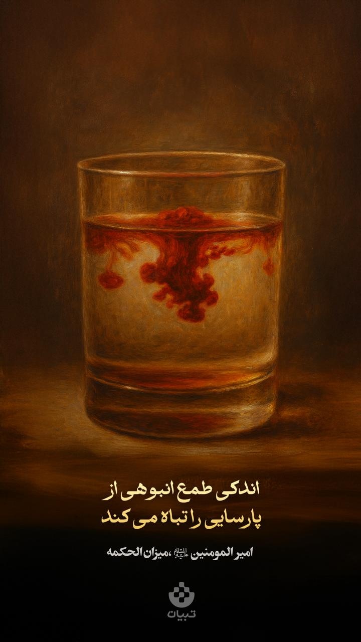 اندکی طمع انبوهی از پارسایی را تباه می‌کند