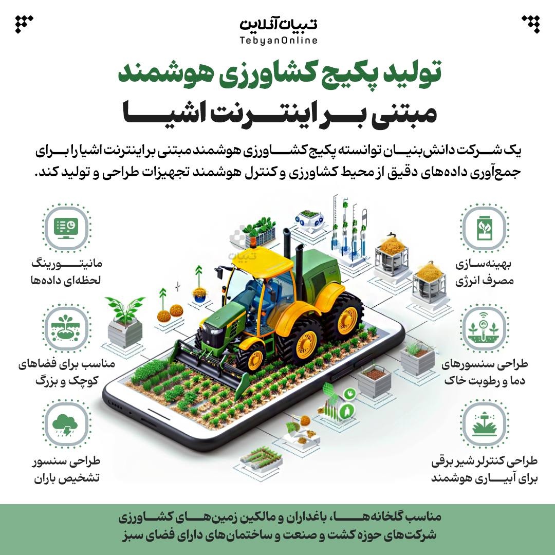 تولید پکیج کشاورزی هوشمند مبتنی بر اینترنت اشیا