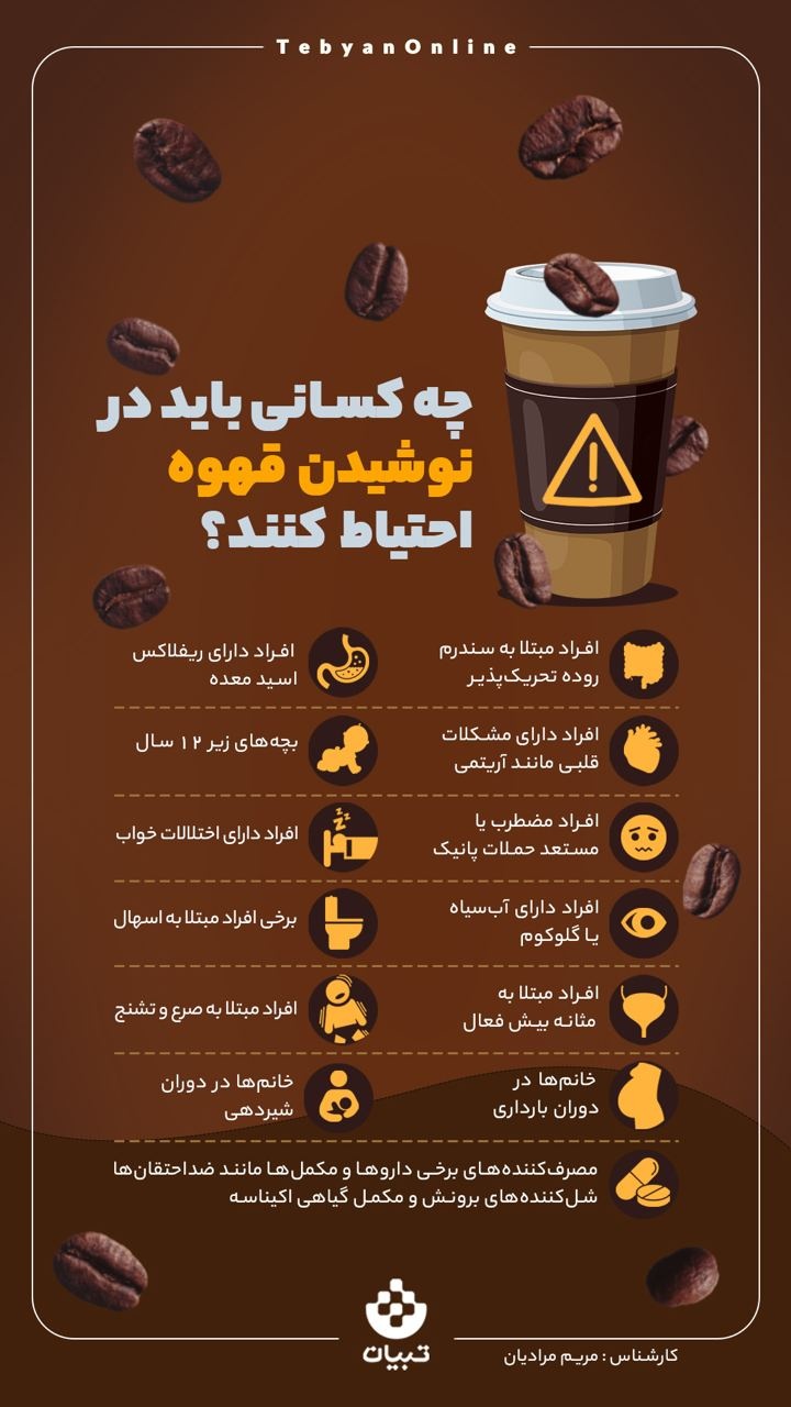 چه کسانی  باید در نوشیدن قهوه احتیاط کنند؟