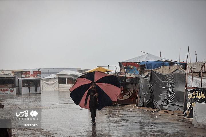 بارش شدید باران در غزه