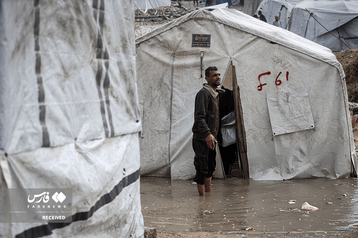 بارش شدید باران در غزه