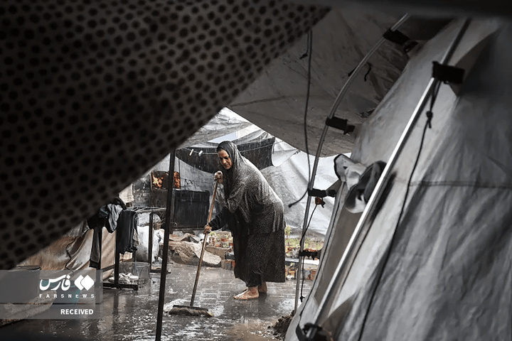 بارش شدید باران در غزه