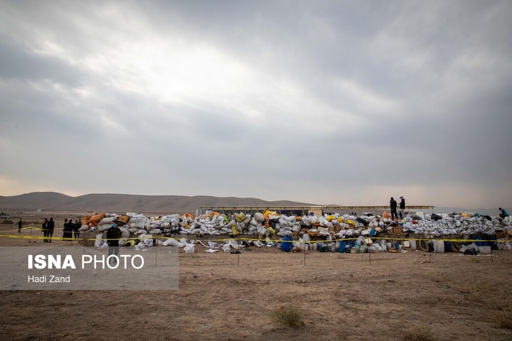 مراسم امحای ۲۰ تن انواع مواد مخدر - تهران