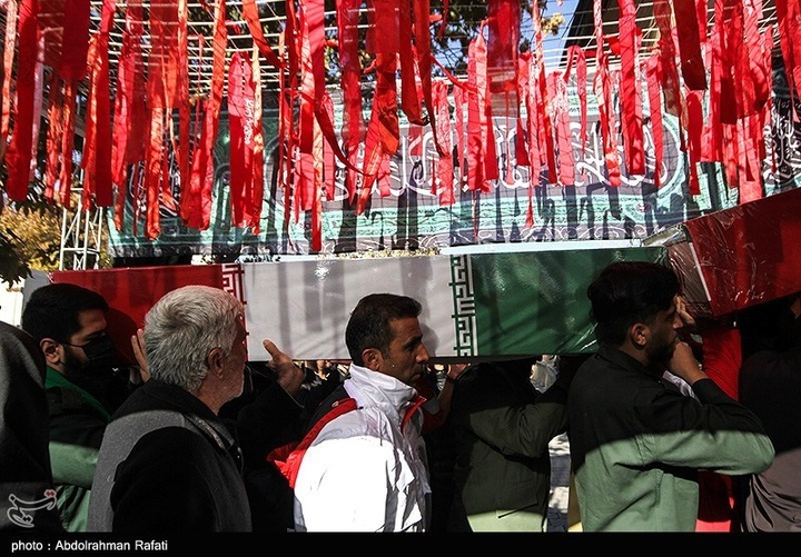 مراسم استقبال از هشت شهید گمنام دوران دفاع مقدس در همدان