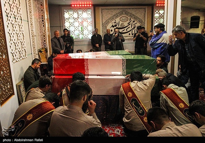 مراسم استقبال از هشت شهید گمنام دوران دفاع مقدس در همدان