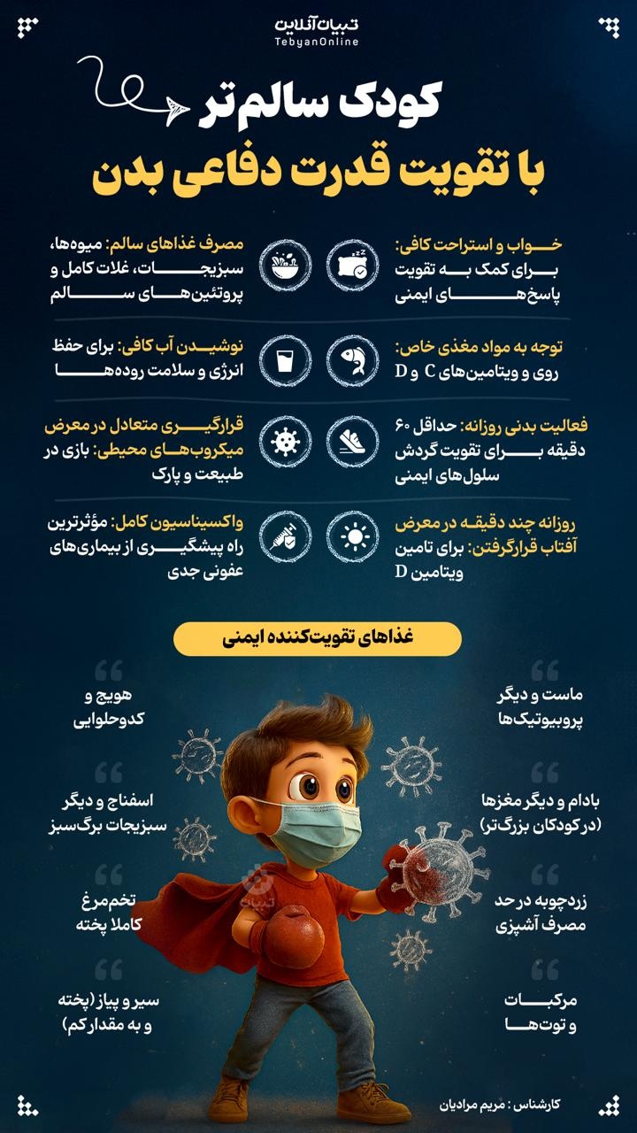 کودک سالم‌تر با تقویت قدرت دفاعی بدن