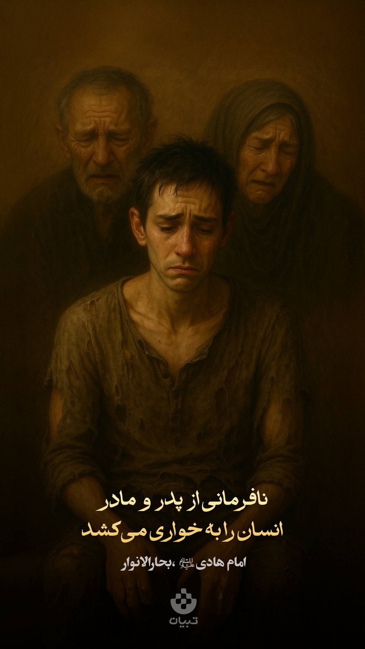 نافرمانی از پدر و مادر، انسان را به خواری می‌کشد