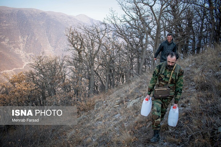 عملیات مهار آتش‌سوزی مناطق کوهستانی روستاهای دلیر و الیت