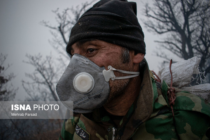 عملیات مهار آتش‌سوزی مناطق کوهستانی روستاهای دلیر و الیت