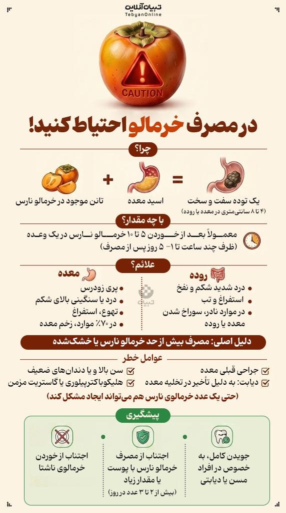 چرا باید در مصرف خرمالو احتیاط کرد؟