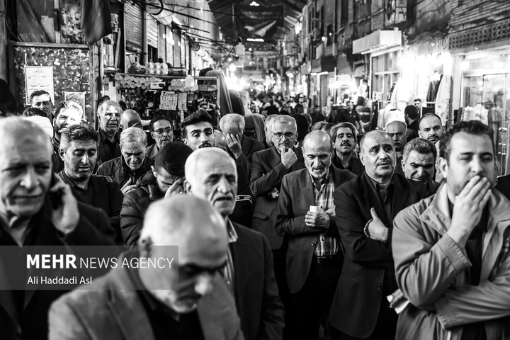 مراسم عزاداری فاطمیه در بازار تهران
