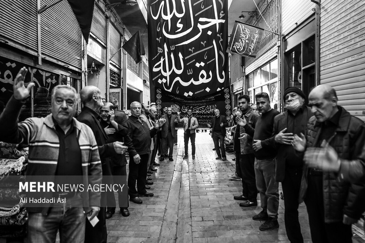 مراسم عزاداری فاطمیه در بازار تهران