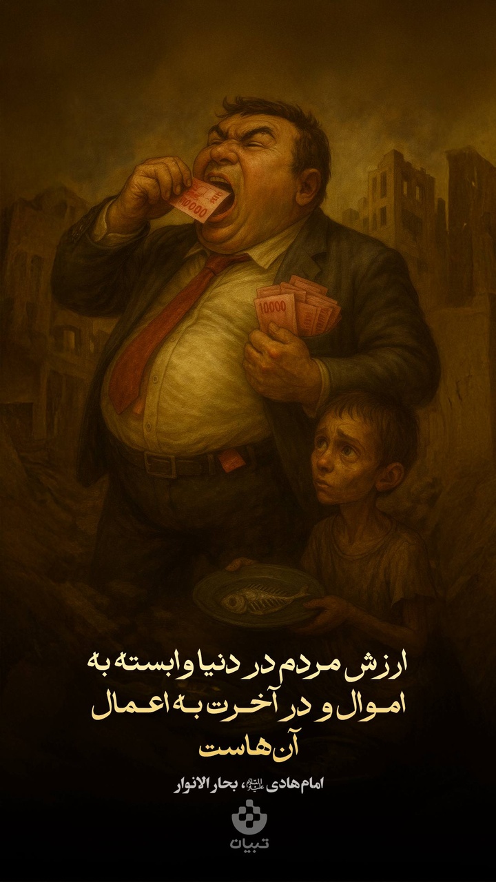 ارزش مردم در دنیا وابسته به اموال و در آخـرت بـه اعـمال آن‌هاست