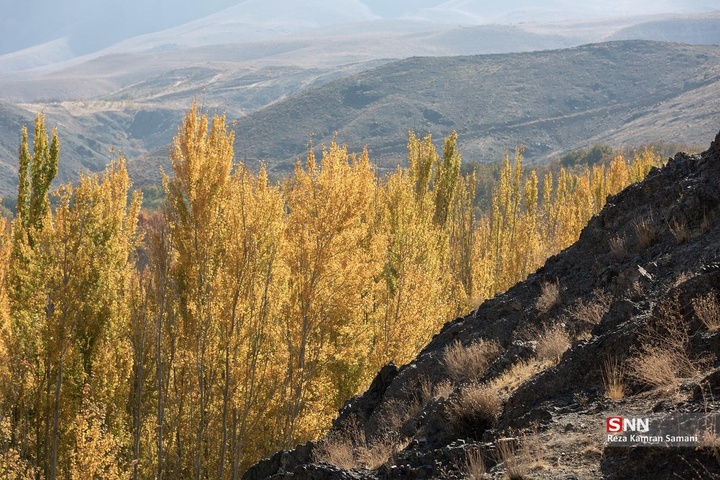 طبیعت پاییزی حاشیه زاینده رود در شهرستان سامان