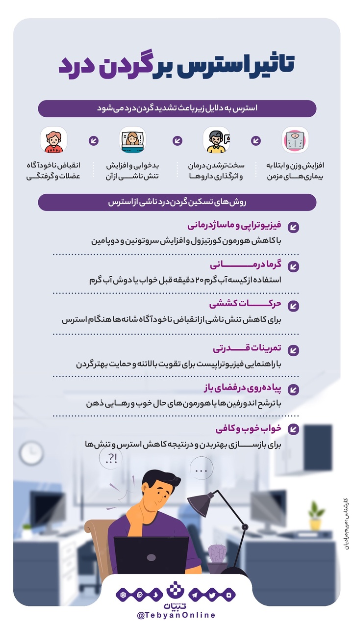 تاثیر استرس بر گردن درد