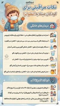 نکات مراقبتی برای کودکان مبتلا به آنفلوانزا