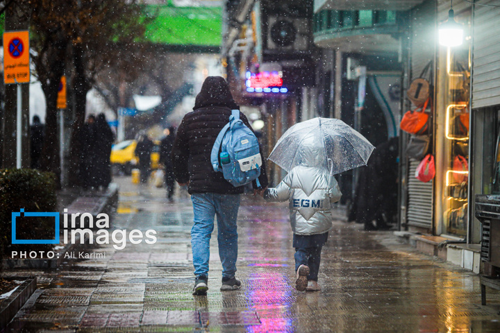 بارش برف در اراک