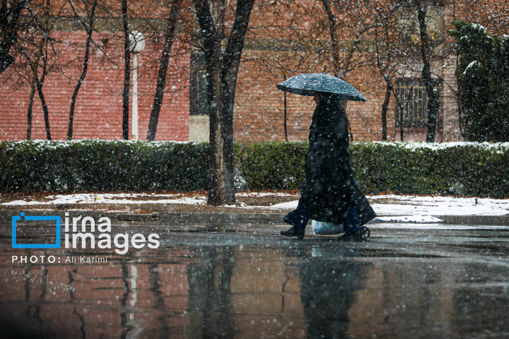 بارش برف در اراک