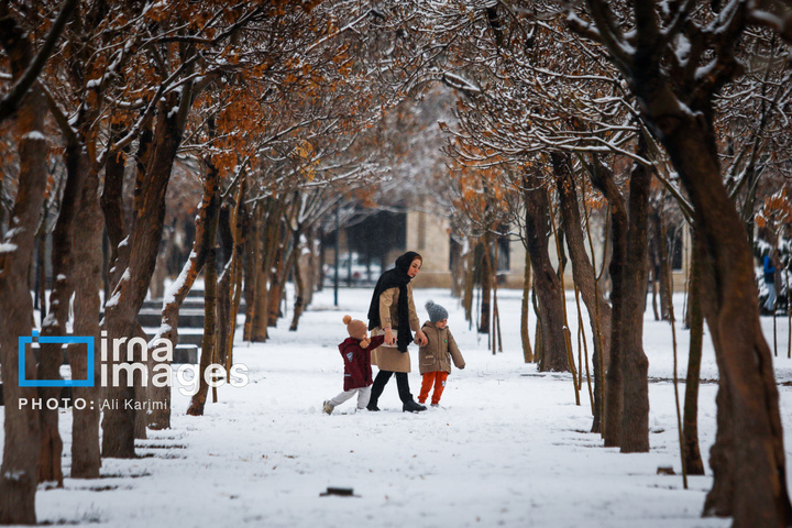 بارش برف در اراک