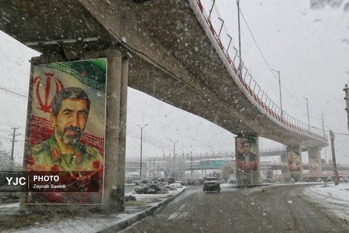 برف پاییزی در همدان