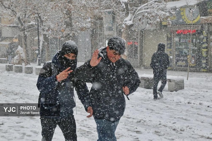 برف پاییزی در همدان