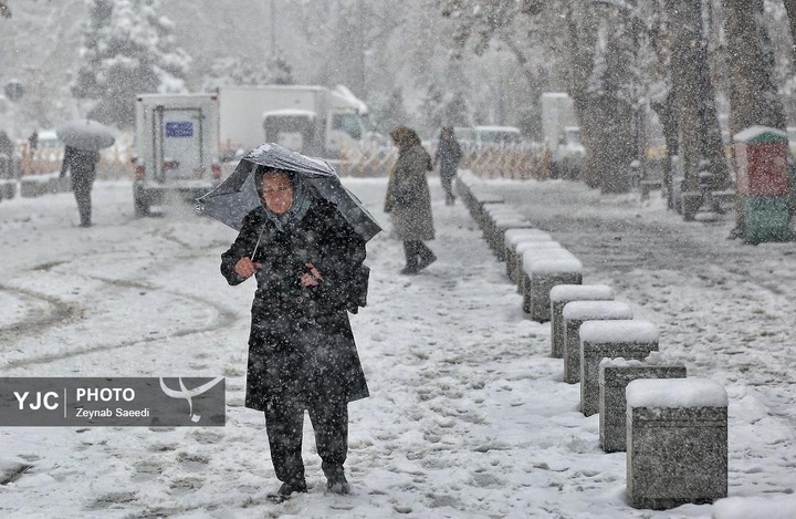برف پاییزی در همدان