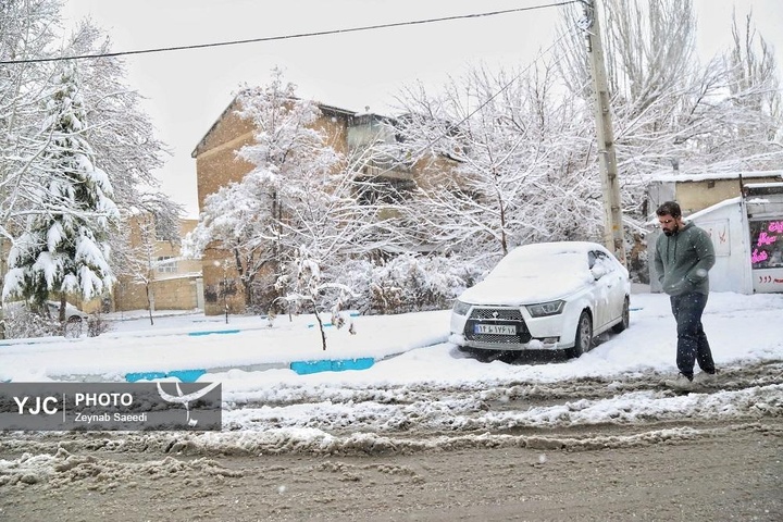 برف پاییزی در همدان