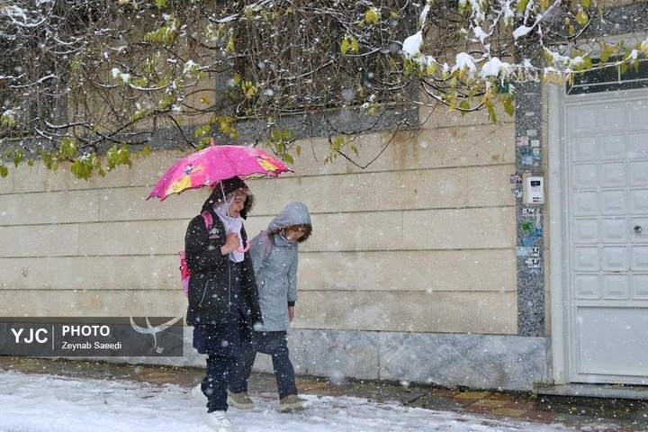 برف پاییزی در همدان