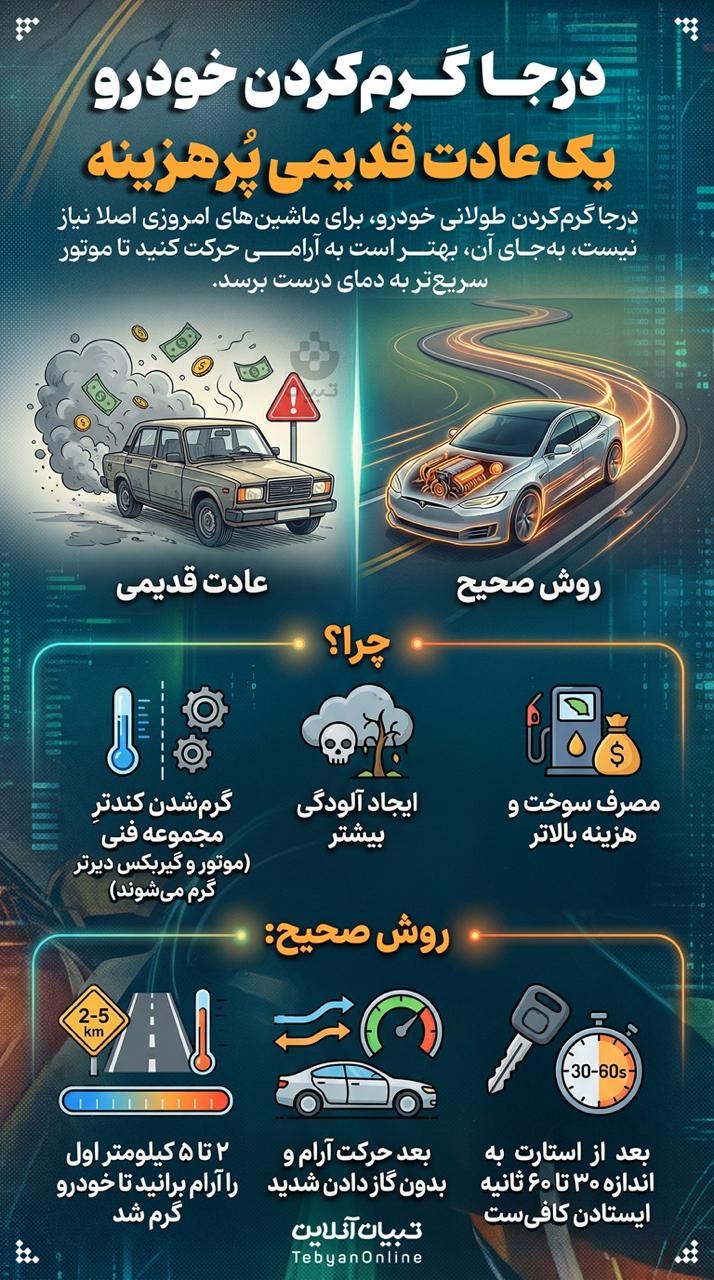 درجا گرم کردن خودرو یک عادت قدیمی پُرهزینه
