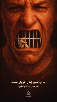 نادان، اسیر زبان خویش است