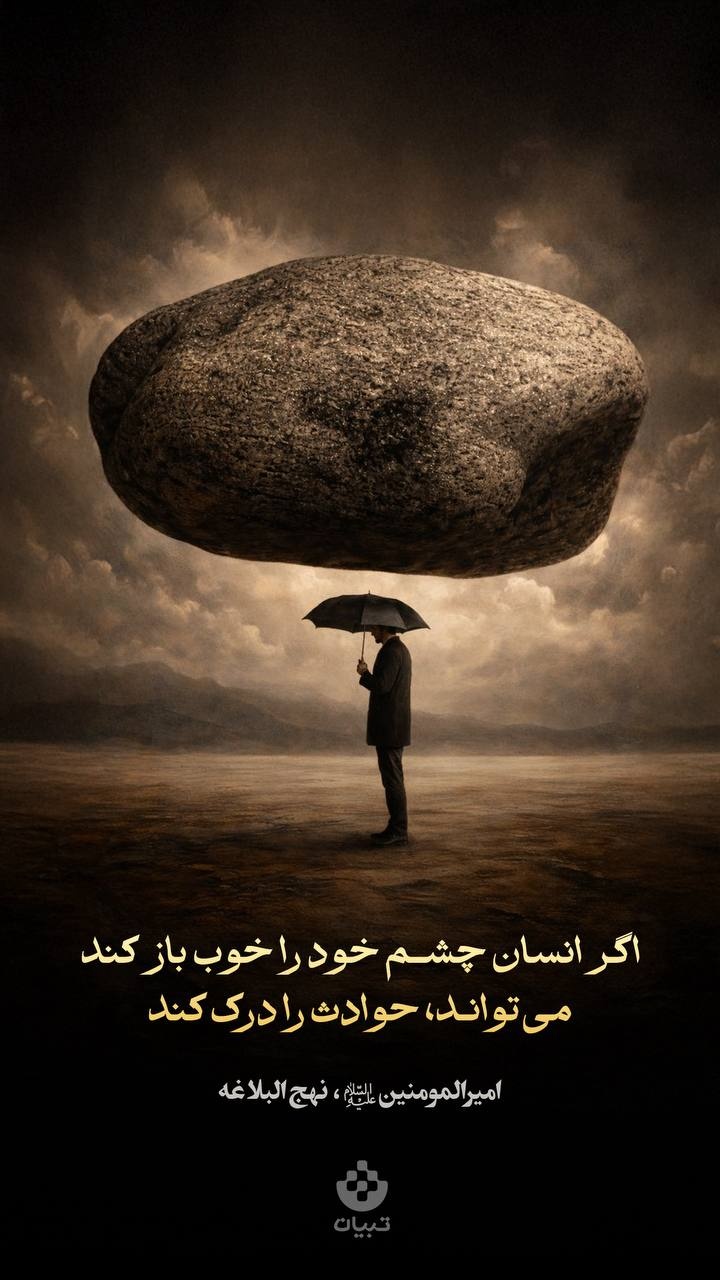 اگر انسان چشم خود را خوب باز کند می‌تواند، حوادث را درک کند